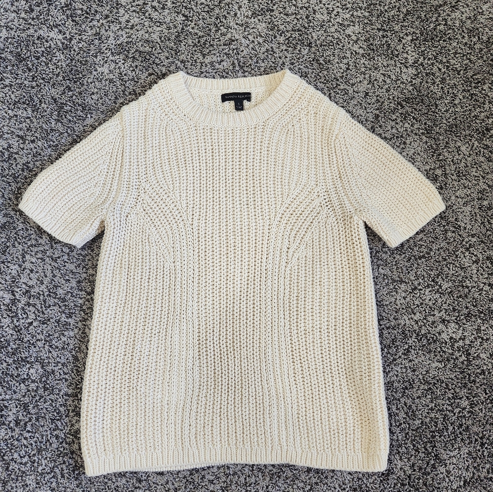 Banana Republic Cream Knit Top Size S